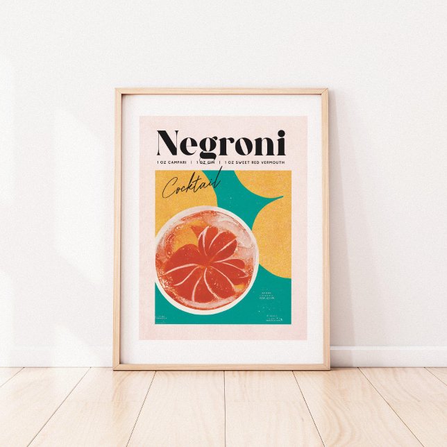 Póster Poster de Retro de Cóctel Rosado Tropical Negroni (Subido por el creador)