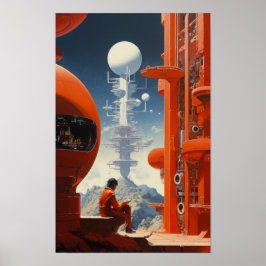 Póster Poster de Retrofuturismo Sci-Fi 70