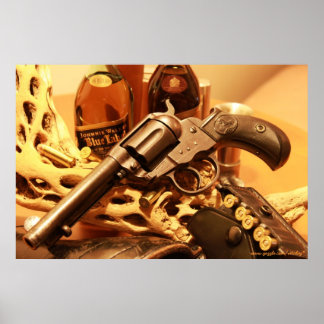 Póster Poster de revólveres Colt Lightning, antiguo y sal