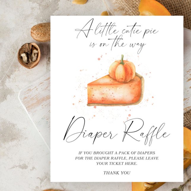 Póster Poster de rifa de calabaza de tarta cortada caída  (Subido por el creador)
