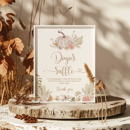 Póster Poster de rifa de pañales de calabaza de pastas pa