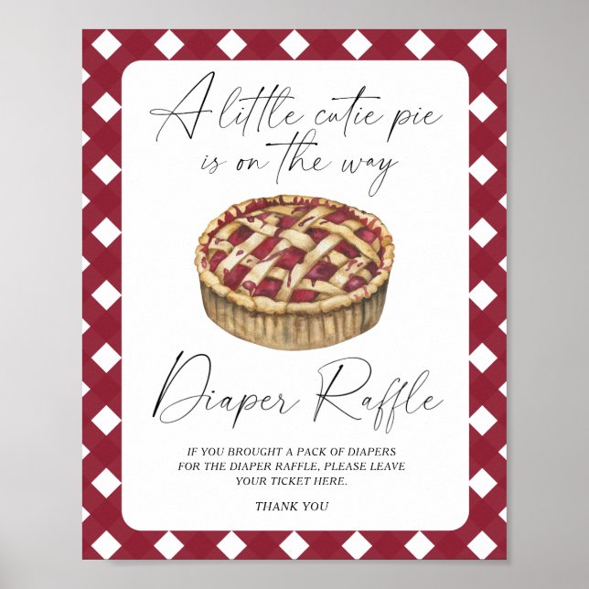 Póster Poster de rifa de pañales de pañales de leche con  (Frente)