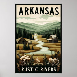 Póster Poster de Ríos Rústicos Vintage Arkansas