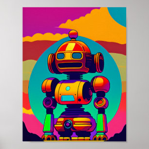 Póster Poster de Robot de Skeleton inspirado en los años