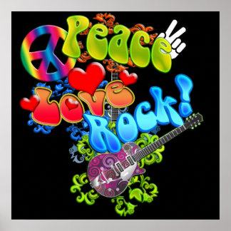 Póster Poster de rock de amor por la paz