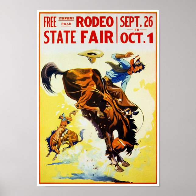 Póster Poster de rodeo de época restaurado (Frente)