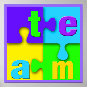 Póster Poster de rompecabezas de equipo