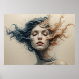 Póster Poster de rostro retorcido con tiempo