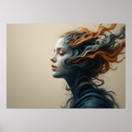 Póster Poster de rostro retorcido con tiempo