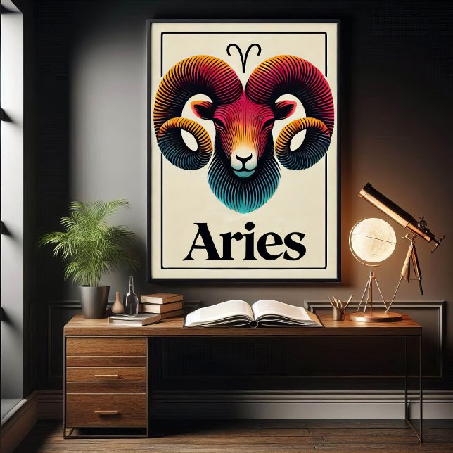 Póster Poster de Rótulo Aries Zodiac negrita y minimalist (Subido por el creador)