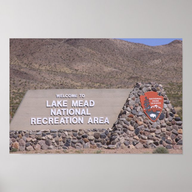 Póster Poster de Rótulo de área recreativa Lake Meade (Frente)
