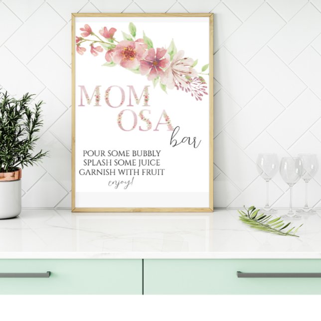 Póster Poster de Rótulo de bar Momosa Floral Rosa (Subido por el creador)