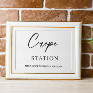 Póster Poster de Rótulo de Boda de estación de crepe