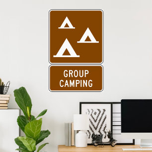 Póster Poster de Rótulo de camping de grupo