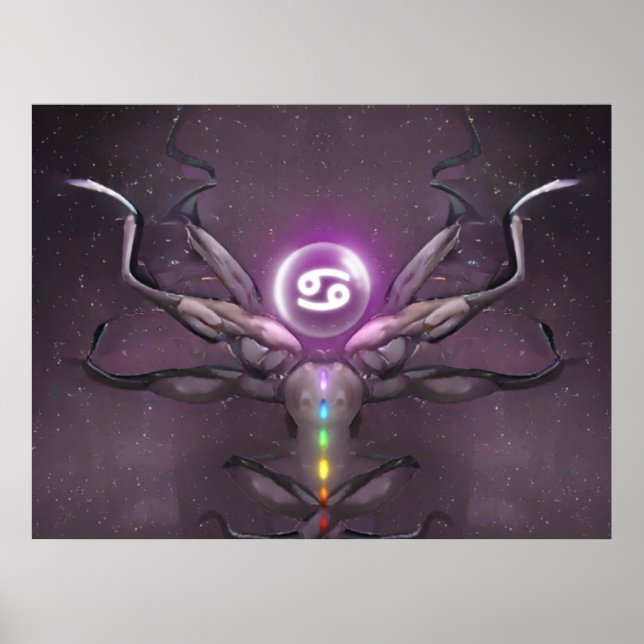 Póster Poster de Rótulo de Cáncer de Zodiac Horoscope (Frente)