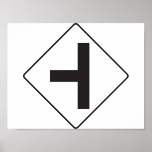 Póster Poster de Rótulo de carretera de intersección