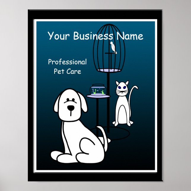 Póster Poster de Rótulo de empresa mascota Sitter (Frente)