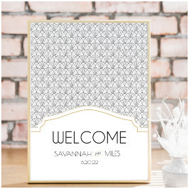 Póster Poster de Rótulo de eventos de bienvenida Art Deco