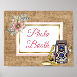 Póster Poster de Rótulo de la cabina fotográfica floral r