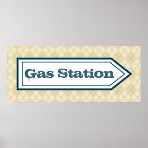 Póster Poster de Rótulo de la gasolinera