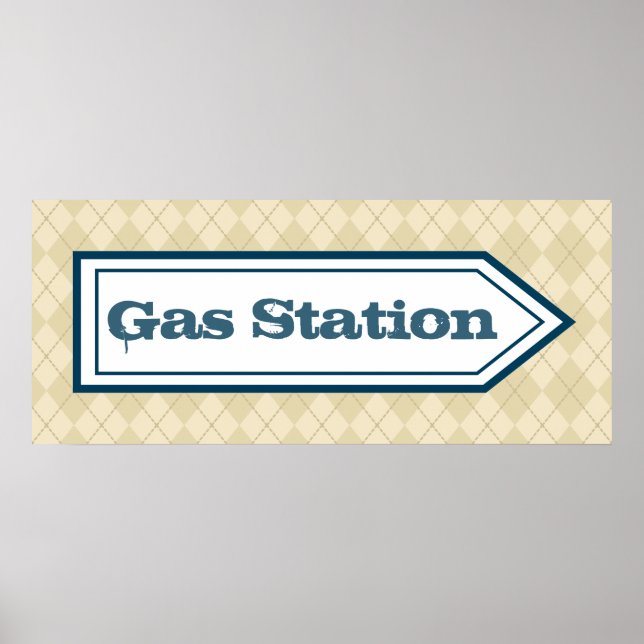 Póster Poster de Rótulo de la gasolinera (Frente)