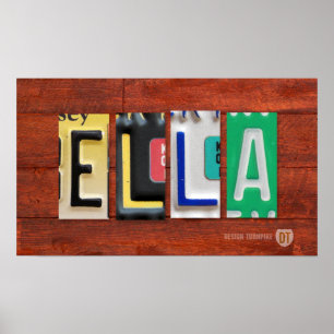 Póster POSTER de Rótulo de nombre de la placa de la licen