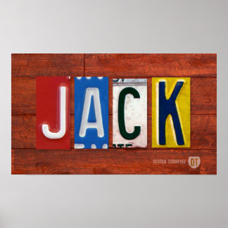 Póster Poster de Rótulo de nombre de la placa de licencia