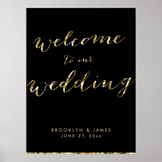 Póster Poster de Rótulo de recepción de boda de Relieve m (Frente)