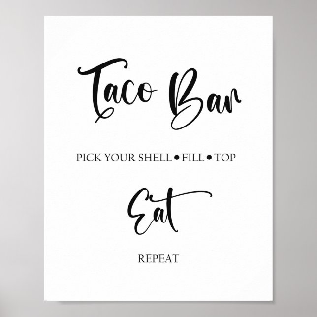 Póster Poster de Rótulo de Taco Bar Boda (Frente)
