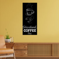 Poster de Rótulo del Día Internacional del Café