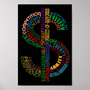 Póster Poster de Rótulo en dólares