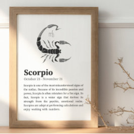 Póster Poster de Rótulo Escorpio Zodiac