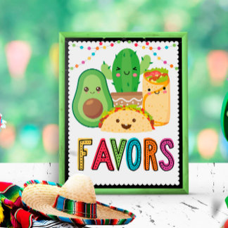 Póster Poster de Rótulo Fiesta Taco Favor