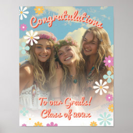 Póster Poster de Rótulo fotográfico de grupo de graduació