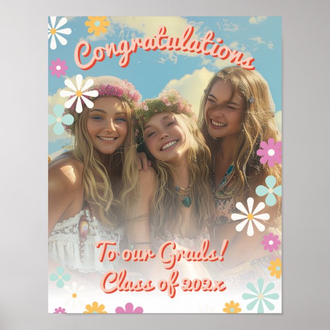 Póster Poster de Rótulo fotográfico de grupo de graduació (Frente)