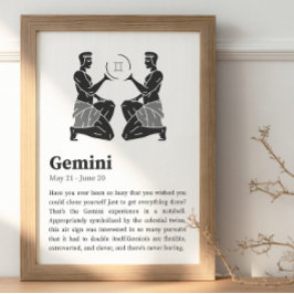 Póster Poster de Rótulo Gemini Zodiac