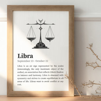 Póster Poster de Rótulo Libra Zodiac