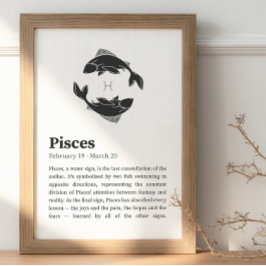 Póster Poster de Rótulo Pisces Zodiac