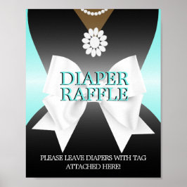 Póster Poster de Rótulo Tiffany Baby Shower Diaper Raffle