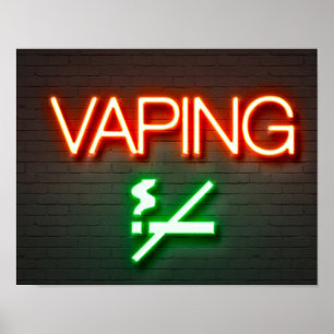 Póster Poster de Rótulo Vaping Neon