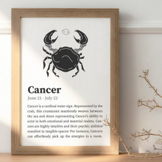 Póster Poster de Rótulo Zodiac contra el cáncer