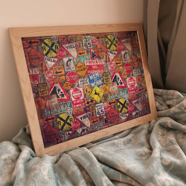 Póster Poster de Rótulos callejeros para papel de descone (Use as a poster or with a decoupage project.)