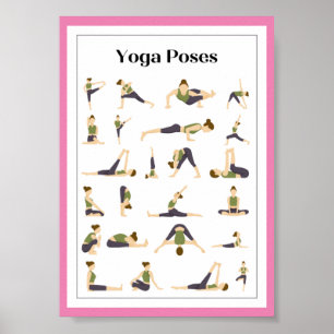 Póster Poster de rotura de cerebro a elegir de yoga (rosa