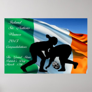 Póster Poster de Rugby de Irlanda