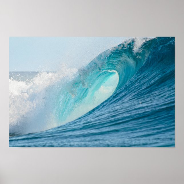 Póster Poster de ruptura de olas de barril de surf (Frente)