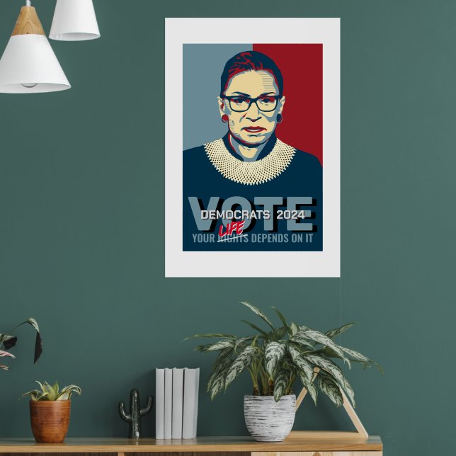 Póster Poster de Ruth Bader Ginsburg Pro-Choice Vote 2024 (Salón 1)