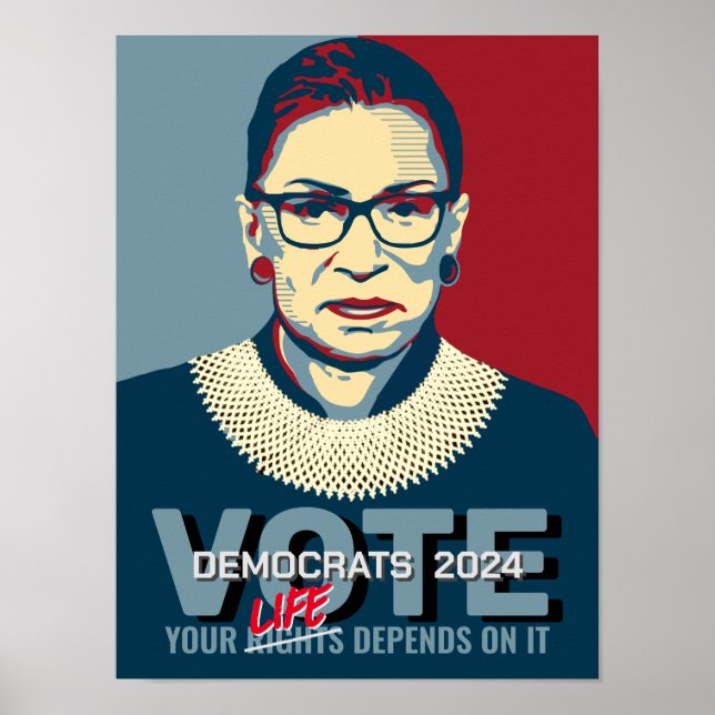 Póster Poster de Ruth Bader Ginsburg Pro-Choice Vote 2024 (Frente)