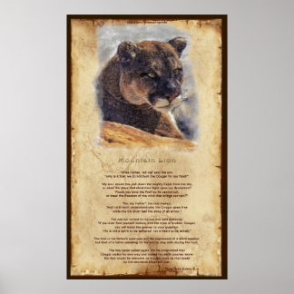 Póster Poster de Sabiduría Nativa Americana de la Montaña