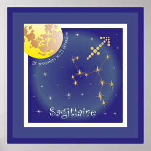 Póster Poster de Sagittaire 23 novembre au 21 descuartiem
