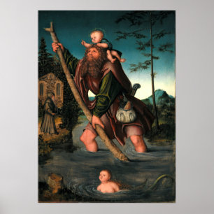 Póster Poster de Saint Christopher por Lucas Cranach The 